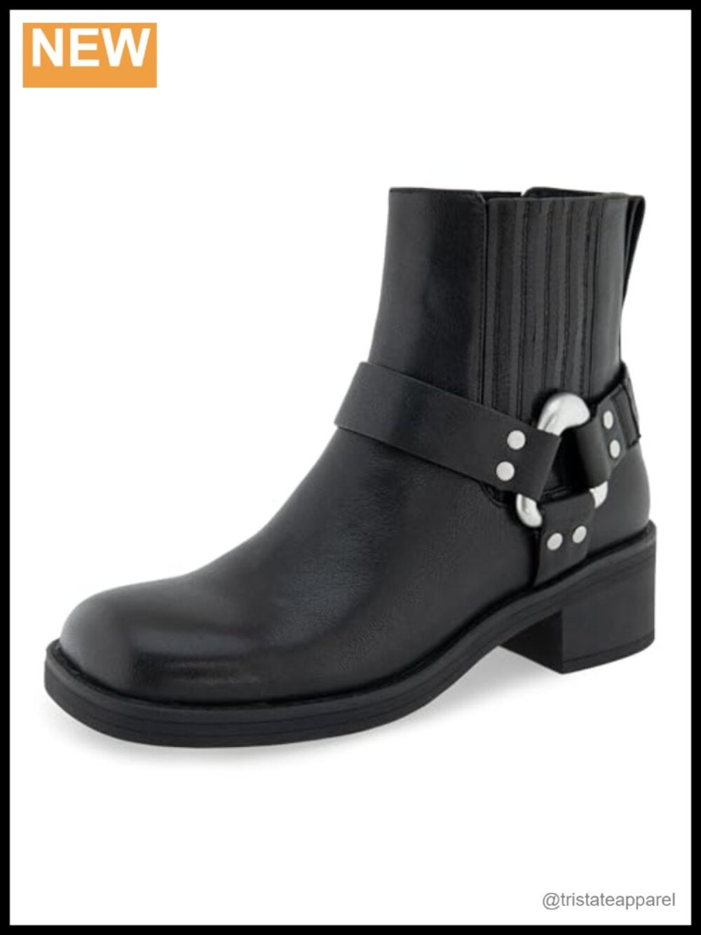 Aerosoles Maxx Ankle Booties Pull-On Square Toe Block Heel Leather Women's